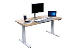 The top of the monitor's screen should be positioned slightly lower than your resting eye height. Sit Stand Dual Motor Primo Height Adjustable Desk Yes Office
