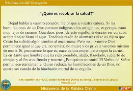 Misioneros De La Palabra Divina Meditacion Del Evangelio Evangelio Meditacion Curar