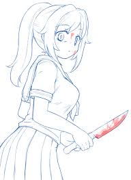 Random Sketch 137 Yandere Anime Yandere Simulator Anime Poses Reference