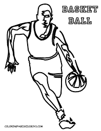 This basketball coloring page features a basketball player attempting to make a basket. Smooth Basketball Coloring Pages Basketball Free Men S Sports