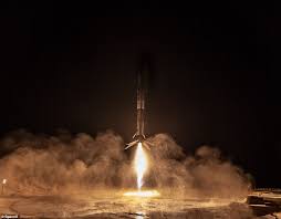 Spacex's falcon 9 rocket successfully landed on barge. Video Shows Elon Musk S Space X Rocket Leaving The Atmosphere Daily Mail Online