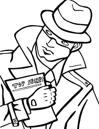 Summer i spy coloring pages. Spy Detective Holding Secret File Coloring Page Netart