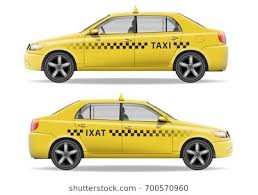 Realistic Yellow Taxi Car Car Mockup Isolated On White Taxi Vector Illustration Yellow Taxi Car Taxi