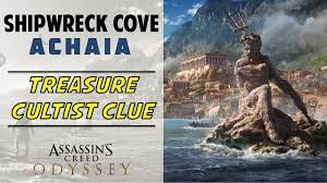A clue to a cultist can be bought in korinthia clue 1 pickup: Shipwreck Cove Achaia Loot Treasure Cultist Clue Location In Scavenger Cove Ac Odyssey Youtube