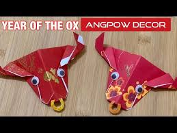 Decorate your home with beautiful printable chinese new year banners and learn chinese greetings in simplified and how to decorate your home with chinese new year banners. è³€å¹´æ'ºç´™ Diy Chinese New Year Of The Ox Red Packet Decor Simple Origami Ox Head Tutorial Youtube