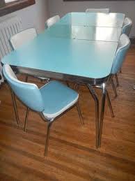 vinyl chrome chairs blue aqua