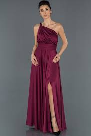 murdum bacak dekolteli tek kol saten abiye elbise abu1142 elbiseler elbise the dress