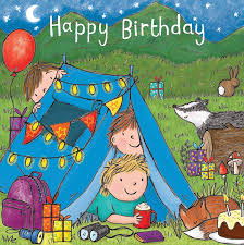 You can print birthday cards at home well in advance or last minutes before going to the birthday parties. Twizler Happy Birthday Card With Camping Boys Birthday Card Happy Birthday Card Boy Birthday Card For Boy Kids Birthday Card Childrens Birthday Cards Boys Birthday Presents