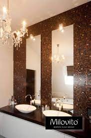 glasmozaiek bruin met 24 karaats gouden accenten glasmozaiek badkamer brons badkamer