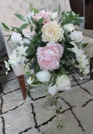 Check spelling or type a new query. Cascading Garden Bouquet With Blush White Roses Cream And Blush Peonies Real Touch Ferns Seeded Eucalyptus Bamboo And Other Greenery White Roses Blush Peonies Artificial Wedding Bouquets
