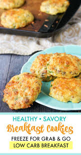 Healthy Savory Breakfast Cookies Freezable Low Carb Breakfast Recipe Healthy Breakfast Recipes Recipes Savory Breakfast