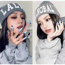 KPOP JISOO LISA LALISA MANOBAL Bordado de letras sombrero gris tejido Otoño  Invierno marea marca sombrero de lana Casual pareja sombreros A68