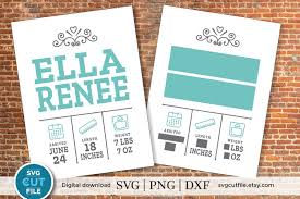 Download Baby Birth Announcement Template Svg A Baby Birth Stats Svg 258243 Cut Files Design Bundles