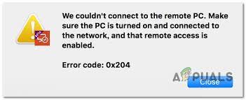 If i use the older remote desktop connection product version 10.0.1904.423, it connects okay. How To Fix Remote Desktop Error Code 0x204 On Windows And Macos Appuals Com