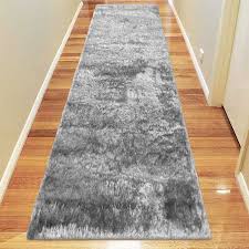 Soft Shaggy Runner Collection Light Grey Color Cool Rugs Rug Runner Gray Runner Rug