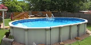 Above Ground Pool Installation Photos The Pool Factory Oval Above Ground Pools Oval Swimming Pool Swimming Pools Backyard