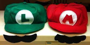 Mario Luigi Hats And Mustaches In 2021 Mario And Luigi Hats Luigi Hat Mario Hat