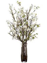34 H Faux White Cherry Blossom Designer Arrangement Vases Decor Tall Flower Arrangements Faux Tree