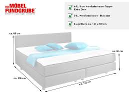 Die bruno matratze in 140x200. Boxbett 140 X 200 Cm Anthrazit Stoffbezug Minor 0425006701
