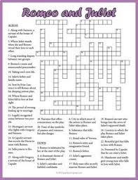 Give Your Students A Fun Activity When Studying Shakespeare S Famous Tragedy With This Crossw Romeo And Juliet Teaching Shakespeare Romeo And Juliet Characters