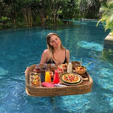 Breakfast Foods Swimming Pools A Happy Olivia Rcmemories Ritzcarlton Breakfast On The Beach Travel Bali Travel