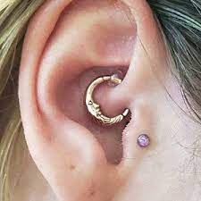 Man In The Moon Rose Gold Daith Earring Rook Piercing Hoop Etsy Ear Jewelry Daith Earrings Earings Piercings