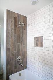 15 Bathrooms That Have Been Transformed With Wood Tile Farmhouse Shower Wood Tile Shower Bathroom Wall Tile