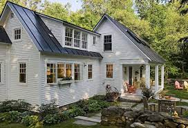 Maybe you would like to learn more about one of these? Brad Smith Roofing With Farmhouse Exterior And Black Tin Roof Garden Garden Furniture Lawn Outdoo Cape Cod House Exterior House Exterior Scandinavian Farmhouse