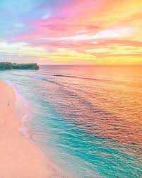 A Sunset With All The Colors Of The Rainbow In Bali Indonesia Beach Wallpaper Nature Photography Rainbow Beach