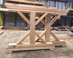 Farmhouse Trestle Table Diy Kit Made To Order Etsy Farmhouse Dining Table Farm Table Legs Farmhouse Table Legs
