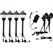 Unbranded Outdoor 40 Ft Low Voltage Integrated Led Landscape Spot And Path Light Kit In Nickel With 35 Watt Transformer 6 Pack Pwn Lv1 The Home Depot