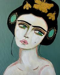 There once was a girl who thought art could help her world. She went to the  art store and bought herself the simplest products. She then went home and  painted her portraits.