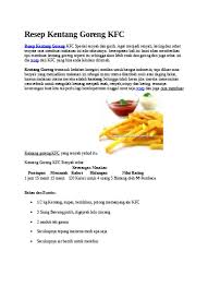 Check spelling or type a new query. Resep Kentang Goreng Kfc Docx