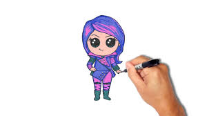 How To Draw Mal Step By Step Tutorial Cartoon For Kids Cartoon Kids Cartoon Drawing Videos