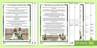 I barely closed my eyes all night, said the princess. Ks1 The Princess And The Pea Differentiated Reading Comprehension Activity