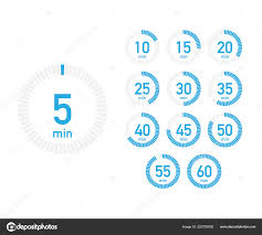 Digital Countdown Timer With Five Minutes Interval In Modern