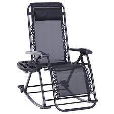 Best zero gravity camping chair: Outsunny Folding Zero Gravity Rocking Lounge Metal Sling Chair With Cup Holder Tray Durable Fabric And Folding Design Black 84a 080bk The Home Depot