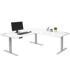 Ein höhenverstellbarer tisch sollte das zentrale möbelstück in jedem büro sein. Eck Schreibtisch Hwc D40 Burotisch Computertisch Elektrisch Hohenverstellbar Memory 178x178cm 84kg Weiss Grau