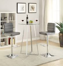 Coaster Chrome 3 Piece Glass Top Bar Table Set Bar Table Sets Pub Table Pub Table Sets