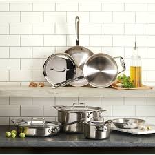 All Clad D5 Stainless Brushed 10 Piece Aluminum Cookware Set Reviews Wayfair