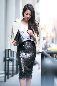 Vive Le Brunch Sequin Pencil Wendy S Lookbook Top Wendy S Lookbook Sequin Outfit Sequin Pencil Skirt Pencil Skirt Outfits