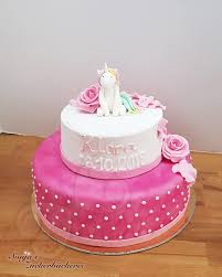 Browse 1,100 kuchen stock photos and images available, or search for cake or pastry to find more great stock photos and pictures. Torte Zur Taufe Pink Mit Einhorn Sonja S Zuckerbackerei