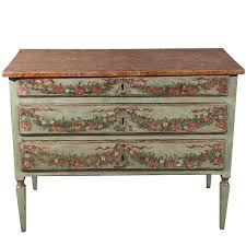1stdibs Com Italian Neoclassical Painted Commode Painting Antique Furniture Antique Hand Painted Furniture Neoclassical Furniture