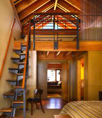 Alternating Tread Stairs Leading To Large Open Loft 640x739 Imgur Tiny House Loft Loft Design Staircase Design