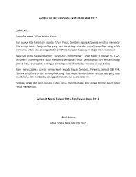 Sang ayah tak jadi marah. Contoh Kata Sambutan Ketua Panitia Natal Sekolah Minggu