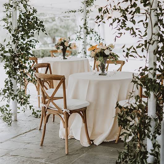 Natural Cross Back Chair | Vision Furniture Event Rentals