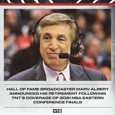 Hall of fame broadcaster marv albert has announced his retirement, following his call of tnt's coverage of the 2021 nba eastern conference finals. Q E7vp Blutdzm
