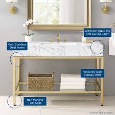 Free shipping on orders over $35. Kingsley 50 Gold Stainless Steel Bathroom Vanity Contemporary Modern Furniture Modway