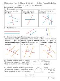 Let me share to you my notes while i was in high school. Mathematics Form 3 Chapter 1 2 3 4 By Kelvin Circle Polygon