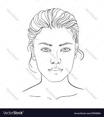 Face Chart Makeup Artist Blank Template Vector Image